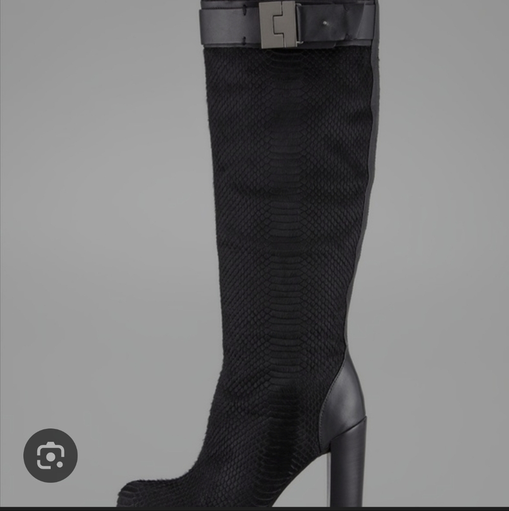 RACHEL ZOE NWT TEXTURED CALF HAIR FUR REAL LEATHER N  FUR KNEE HIGH BOOTS SIZE 8